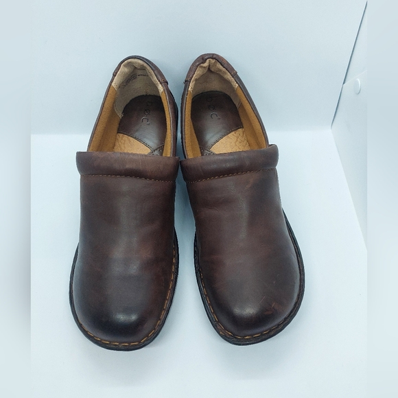 BORN Toby Duo Womens Shoes 10M Brown Slip On Mule Clog Loafer Leather Comfy - Picture 3 of 13